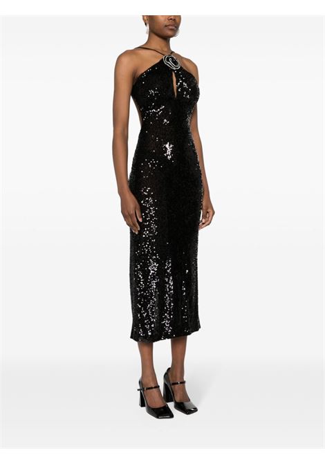 Black sequinned midi dress - women THE NEW ARRIVALS ILKYAZ OZEL | NA01LN0306ABLK